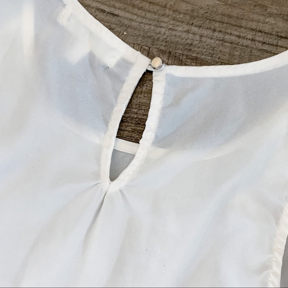 White Fringe Tank Top Blouse Medium - Picture 3 of 6